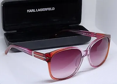 Karl Lagerfeld Vintage Pink / Red Ombre Glitter Sunglasses W/ Case • $255