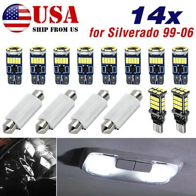 14PC LED Light Kit For Chevy Silverado 99-06 Interior Dome Reading License Cabin • $15.49