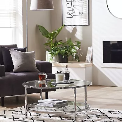 Boutique Round Coffee Table - Silver • £58.99