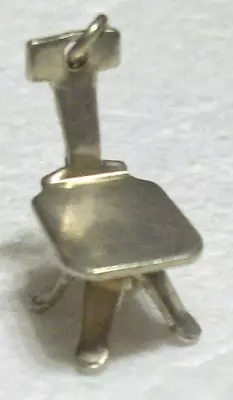 Vintage 3D Movable Marked Sterling Silver Swiveling Secretary Chair Charm • $14.99