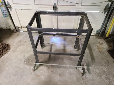 Vintage TYPEWRITER/INDUSTRIAL Table Metal Rolling Stand Will Be Disassembled • $165