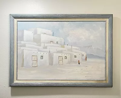 Original Oil Painting Signed By Artist K. Domingo “Southwest Pueblo” Abstract • $265