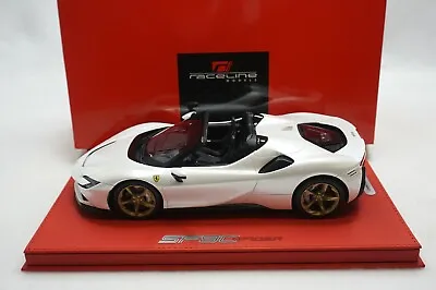 1/18 Bbr Ferrari Sf90 Spider Fuji White Gloss /gold Deluxe Red Leather Le10pc Mr • $299