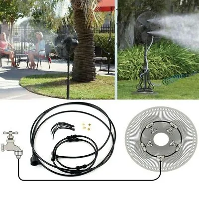 Outdoor Patio Water Mister Mist Nozzle Misting Cooling System Fan Cooler KIT • $16.99