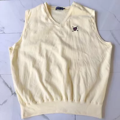 Men’s Vtg Polo Ralph Lauren Golf Sleeveless Pullover Sweater Vest Crest Logo  XL • $30