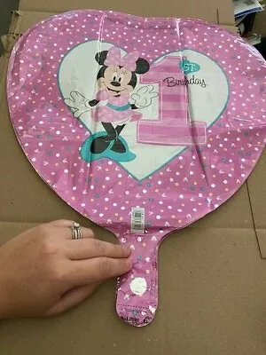 Disney Minnie Mouse Happy 1st Birthday Party Mylar Foil Balloon 16  New!!! • $2