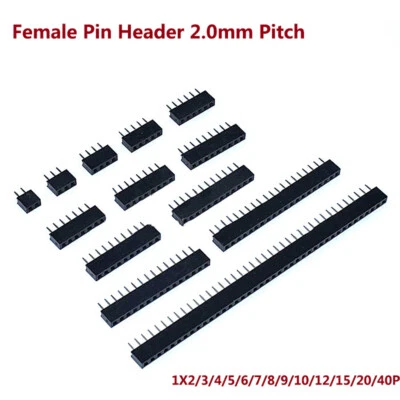 £1.43 • Buy Female Pin Header 2.0mm Pitch 1X2/3/4/5/6/7/8/9/10/12/15/20/40P Connector Socket