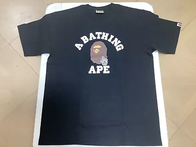 Authentic A Bathing Ape Bape Go Ape Pointer College Tee T Shirt Black L XL New • $75
