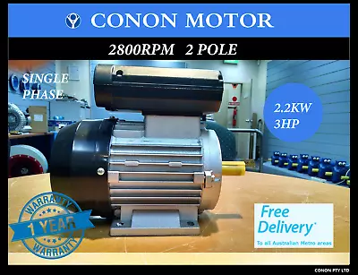 2.2kw 3HP 2800pm 3/4  19mm Shaft  Compressor Motor Single Phase 240v Dual Caps • $254.01