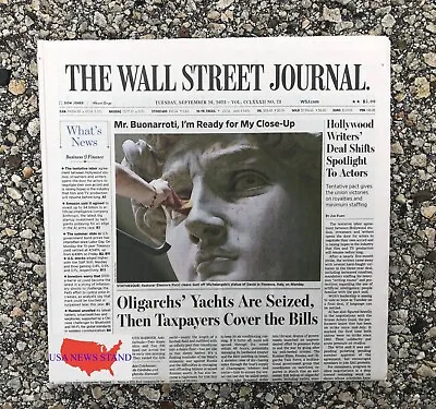 $7.99 • Buy Wall Street Journal - Tuesday September 26, 2023 (hollywood Writers - Actors)