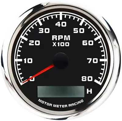 W PRO 85mm Tachometer 8000 RPM Hour Meter Waterproof Car Marine Boat Gas Diesel • $19.99