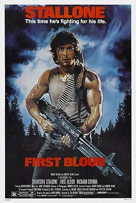 RAMBO FIRST BLOOD RETRO 80s MOVIE POSTER Classic Greatest Cinema Wall Art A4 • £3.75