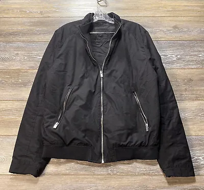 H&M Jacket Size Medium Mens Lined Bomber Water Resistant Windbreaker Zip Pockets • $24.99