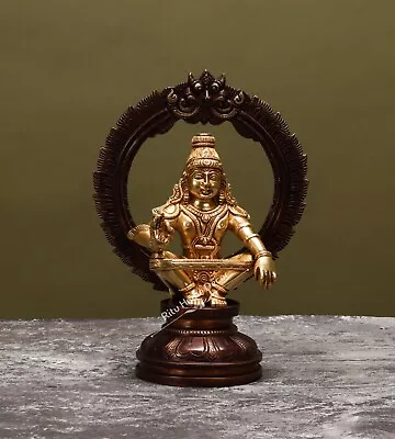 Brass Lord Ayyappa Statue - Ayyappan Idol - Hindu God - Harihara - Decor - Gift • $171