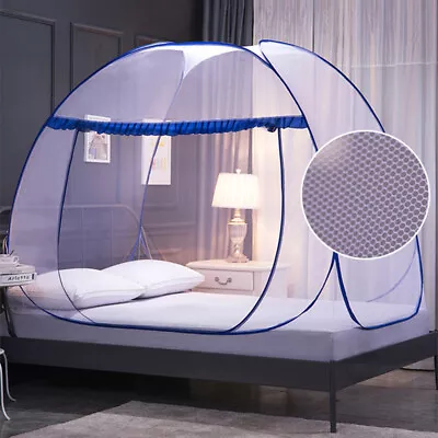 Zipper Folding Mosquito Net Single Door Netting Mongolian Yurt Lace Cover Tent • £11.05
