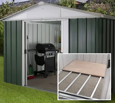 10x8 METAL GARDEN SHED FLOOR FRAME YARDMASTER SHEDS 10ft X 8ft APEX ROOF STORAGE • £599.94