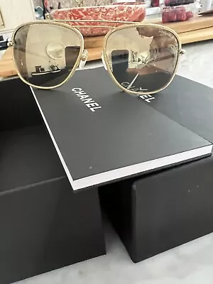 Chanel Women Gold Sunglasses • $500