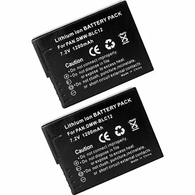 2X DMW-BLC12 Battery For Panasonic Lumix DMC-FZ200 DMC-FZ300 DMC-FZ1000 DMC-GH2 • £20.96