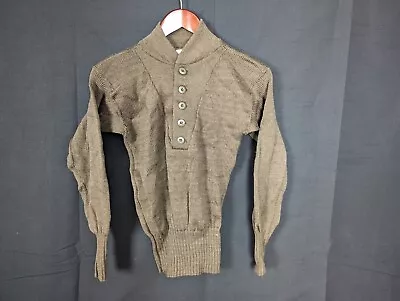 Vintage Military Five Button Sweater SMALL Pullover Surplus Wool US Army • $7.99