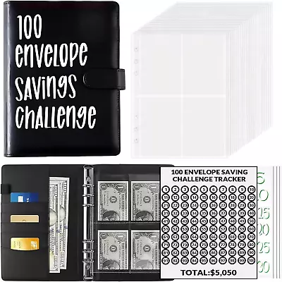 100 Envelope Challenge Budget Planner $5050 Money Saving Cash Challenge Book • $13.99