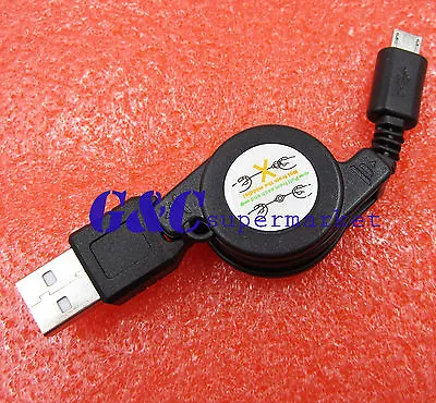 10pcsUSB 2.0 To Micro USB Retractable Cable Data Sync Charging Charge Cord Black • $8.97