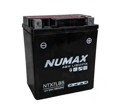 NUMAX YTX7L-BS (NTX7LBS) AGM Motorcycle / Motorbike Battery - Sealed & Activated • £23.39