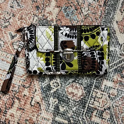 Vera Bradley Pushlock Wristlet Cocoa Moss Pattern Retired Purse Accessory • $25