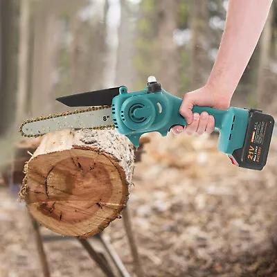 Portable 8 In Cordless Electric Mini Chainsaw Wood Cutter 2 Battery Operated Saw • $52.25