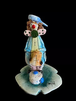 Zampiva Figurine Made In Italy Vintage Spaghetti Hair Ceramic Clown Signed • $25