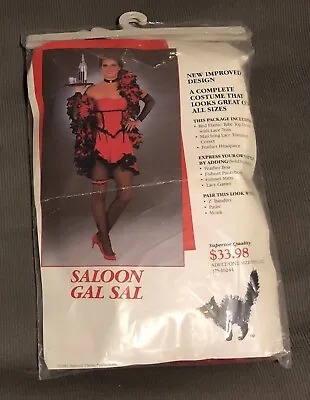 Saloon Gal Sal Halloween Costume Tube Top Dress & Corset 1987 VINTAGE • $24