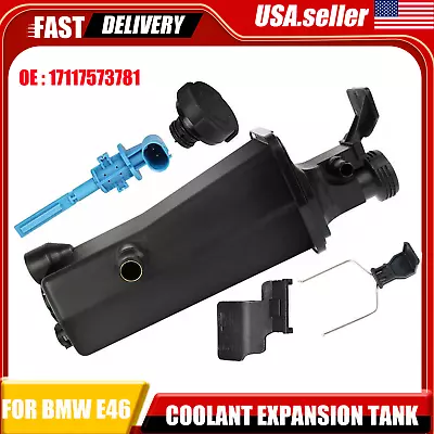 Radiator Coolant Overflow Expansion Tank Bottle Reservoir W/ Sensor For BMW E46 • $28.59