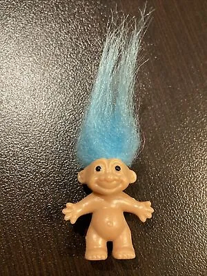 Vintage BLUE Hair Troll Doll Tiny Small Mini Miniature 1  EUC • $4.47