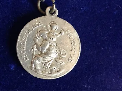 Vintage Silver St. Christopher Pendant/Christian Medal Very Good Condition • $12