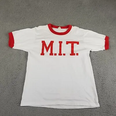 Vintage MIT Massachusetts Institute Of Technology Shirt Men Large Ringer • $49.88