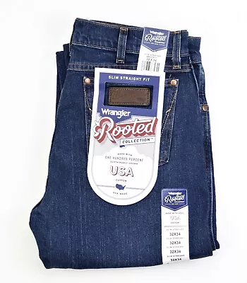 Wrangler Men's Jeans Made In USA Slim Fit Straight Leg US Denim All Sizes New • $97