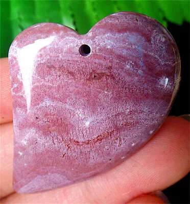 36x33x5mm Natural Old Ocean Jasper Reiki Stone Heart Pendant Bead DY3098 • $7.99