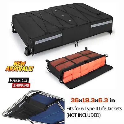 Boat T-Top Storage Bag For 6 Type II Life Jackets Life Vests Towels Fishing Gear • $110.04