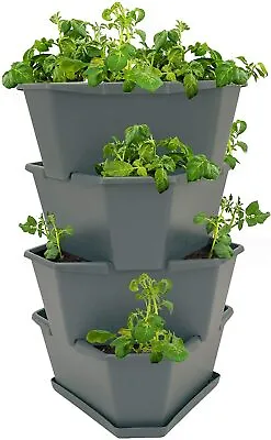 £27.99 • Buy Paul Potato Tower Stackable Raised Bed Planter Flower Pot Including Saucer!