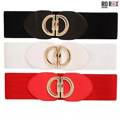 £5.50 • Buy Elasticated Nurse Belt Stretch Ro Rox Maria Wide 50s Retro Vintage Waist Cincher