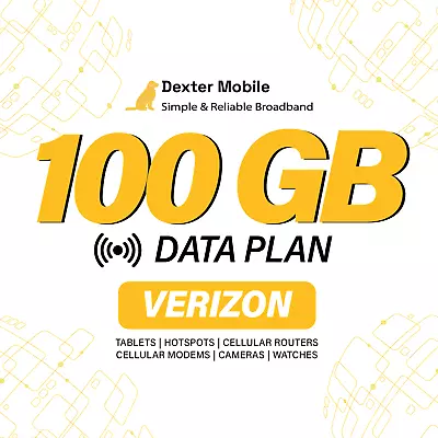 100GB Data Plan On Verizon Network With SIM | Tablet | Hotspot | Router & More • $55