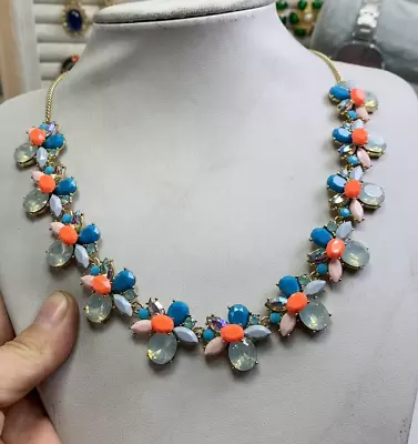 J. Crew Multi Color Stone &  Crystal Statement Necklace • $15.99