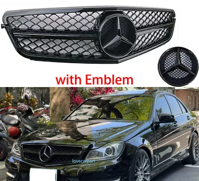 Grille W/Emblem For Mercedes Benz W204 C250 C300 Grill 2008 09 2010 11 2012 2013 • $82.98