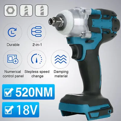 £25.88 • Buy Cordless Brushless Impact Wrench 1/2  Driver Replace For MAKITA DTW285Z 18V