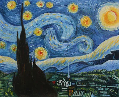 Van Gogh Starry Night HandPainted Oil Painting Modern Wall Art Repro On Canvas • $79.90