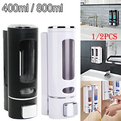 400/800ml Soap Dispenser Wall Mounted Manual Hand Liquid Shampoo Shower Gel Home • £7.19
