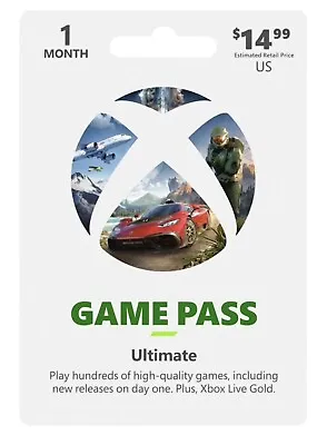 Microsoft Xbox Game Pass Ultimate 1 Month Membership New User Only (e-Delivery) • $6.99