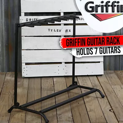 GRIFFIN 7 Guitar Rack Stand Storage – Multiple Support Floor Bass Holder Mount • $38