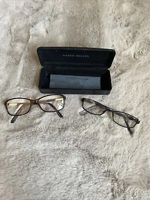£8 • Buy Vintage Karen Millen X2 Prescription Glasses, Glasses Case & Cleaning Cloth