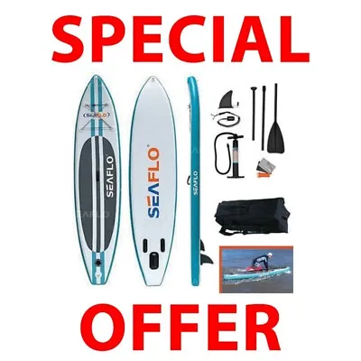 £121.99 • Buy Seaflo Inflatable Stand Up SUP Paddle Board With Pump Oar Leash Bag Kit Marine