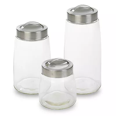 £6.25 • Buy Storage Jar Glass Storage Jar Metal Lid With Handle Air Tight Seal Rice Pasta